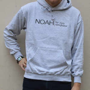 Grå Hettegenser NOAH - for dyrs rettigheter