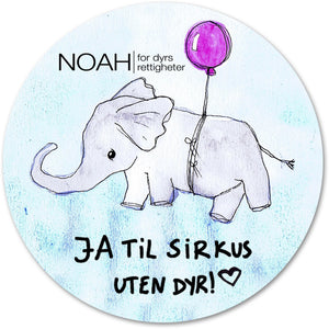 Button: Elefant: Ja til sirkus uten dyr