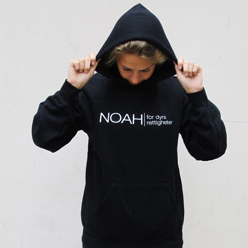 Svart Hettegenser NOAH - for dyrs rettigheter
