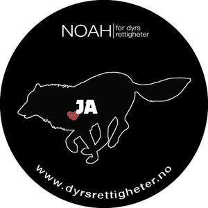Button: Ulv og hjerte, svart